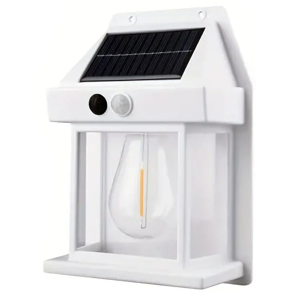 Lampa solarna LED elewacyjna kinkiet z czujnik ruchu i zmierzchu + żarówka