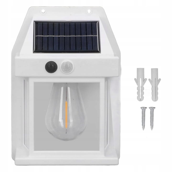 Lampa solarna LED elewacyjna kinkiet z czujnik ruchu i zmierzchu + żarówka