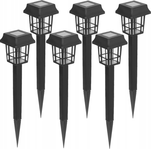 6x Lampa solarna LED Latarnia ogrodowa wbijana słupek latarenka
