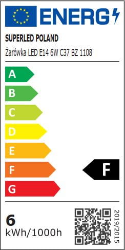 Żarówka LED E14 6W świeczka biała zimna