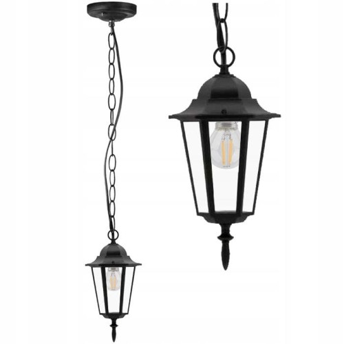Lampa Ogrodowa Wisząca Sufitowa ZEWNĘTRZNA LATARNIA Klasyczna E27 Zwis