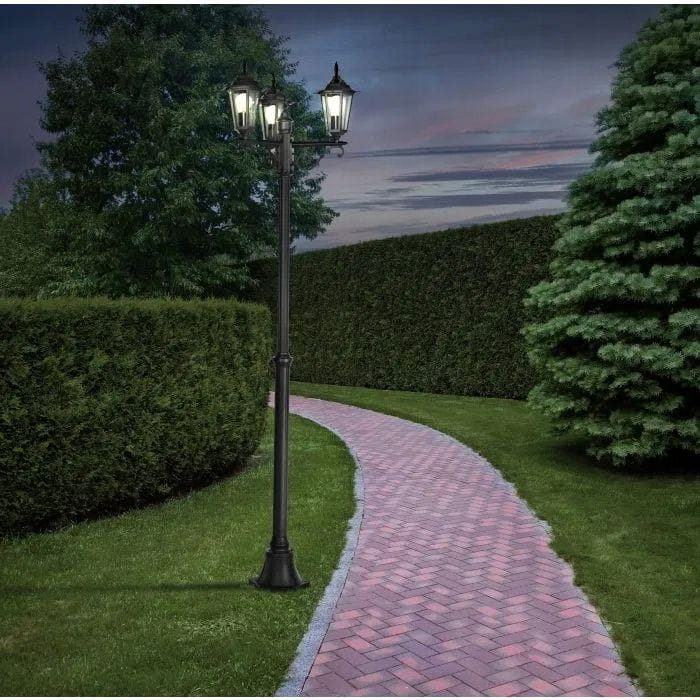 Lampa ogrodowa stojąca Słupek Latarnia 3x E27 LED 200 cm Retro