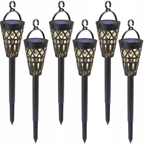 6x Lampa solarna LED ogrodowa wbijana ażurowa