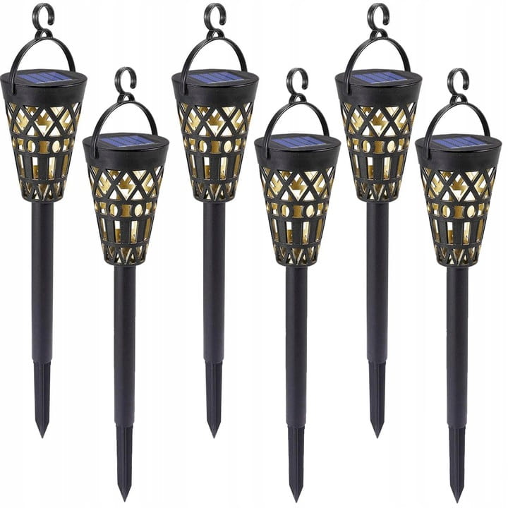 6x Lampa solarna LED ogrodowa wbijana ażurowa