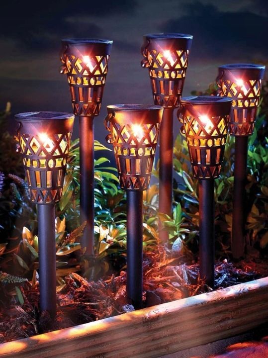 6x Lampa solarna LED ogrodowa wbijana ażurowa