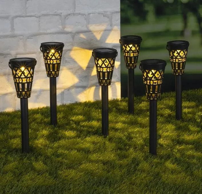 6x Lampa solarna LED ogrodowa wbijana ażurowa