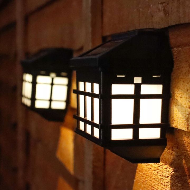 2x Lampa solarna LED elewacyjna kinkiet z czujnik ruchu i zmierzchu