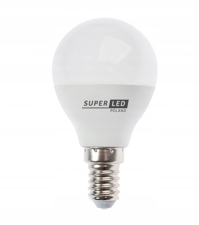 Żarówka LED E14 7W kulka biała zimna