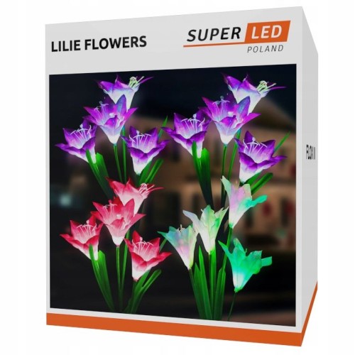 Lampa solarna LED ogrodowa wbijana KWIAT LILII LILIE SuperLED