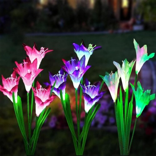Lampa solarna LED ogrodowa wbijana KWIAT LILII LILIE SuperLED