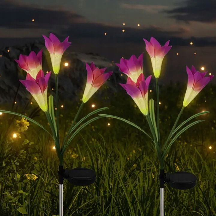 Lampa solarna LED ogrodowa wbijana KWIAT LILII LILIE SuperLED