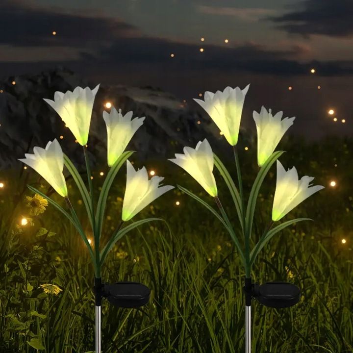 Lampa solarna LED ogrodowa wbijana KWIAT LILII LILIE SuperLED