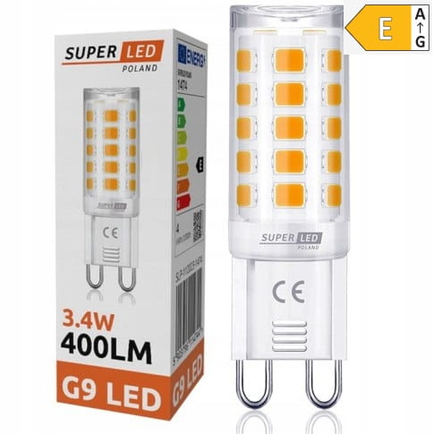 Żarówka LED G9 3.4W =40W 400lm 230V SMD ciepła SuperLED
