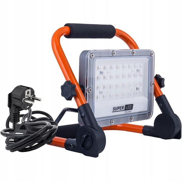 Halogen LED Budowlany 50W 5500lm + Uchwyt z wtyczką
