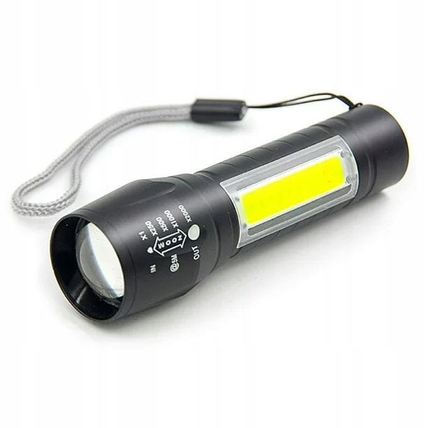 Latarka taktyczna LED 2w1 XPE+COB Akumulatorowa USB Zoom 4 funkcji