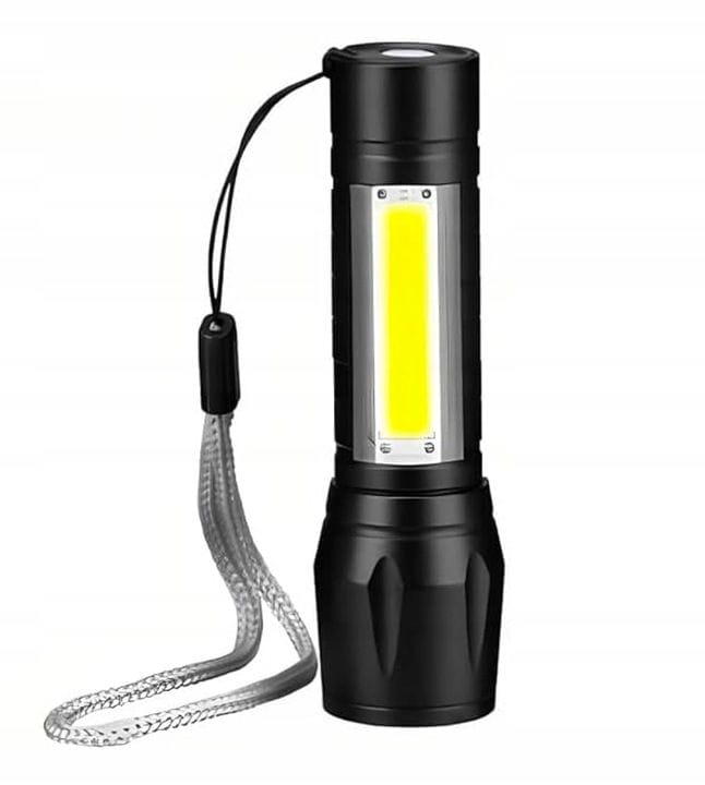 Latarka taktyczna LED 2w1 XPE+COB Akumulatorowa USB Zoom 4 funkcji