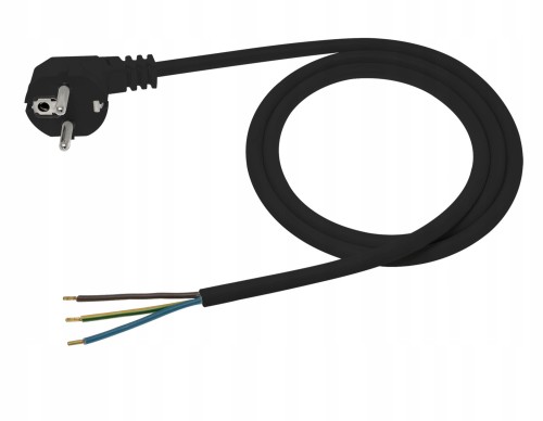 Przewód zasilający kabel czarny 3m 3x1 OMY