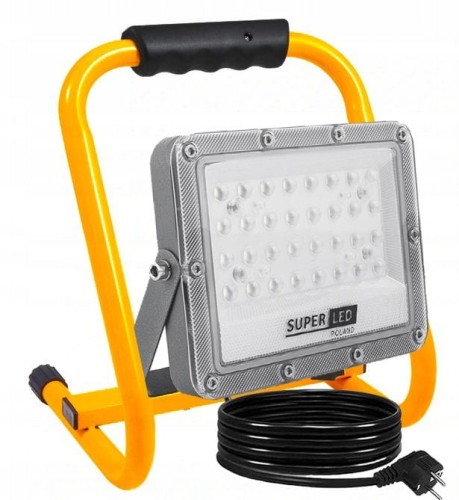 Halogen LED Budowlany 50W 5500lm Uchwyt Przenośny przewód 230V z wtyczką
