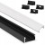 Profil LED aluminiowy do taśm natynkowy czarny 2m + klosz mleczny