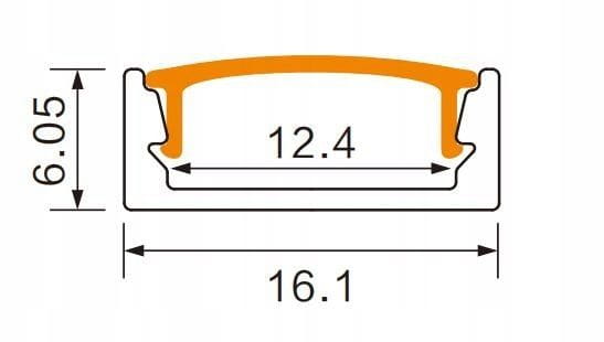 Profil LED aluminiowy do taśm natynkowy czarny 2m + klosz mleczny