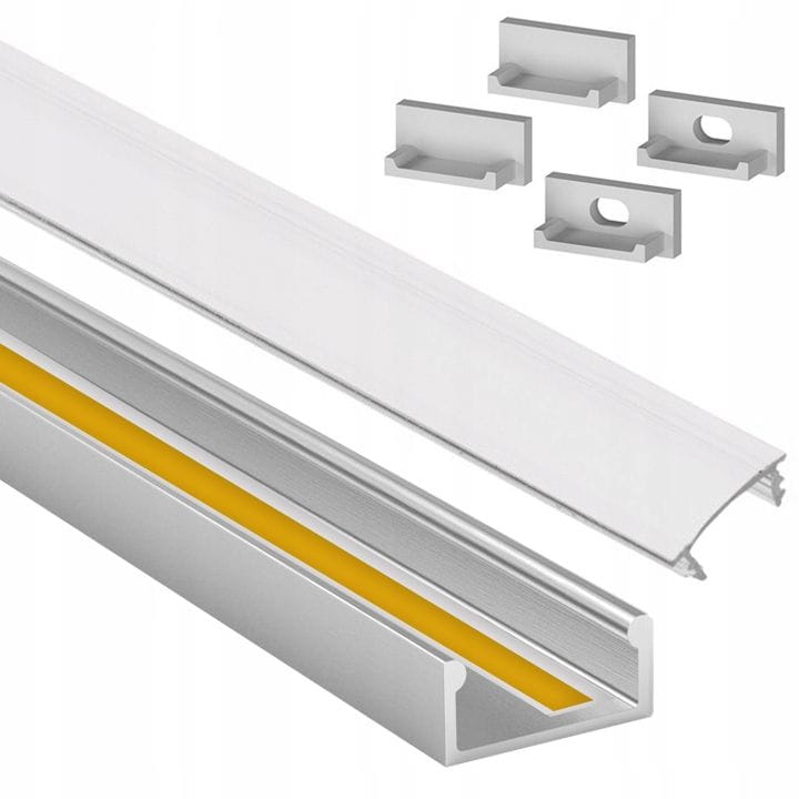 Profil LED aluminiowy do taśm natynkowy 2m + klosz mleczny