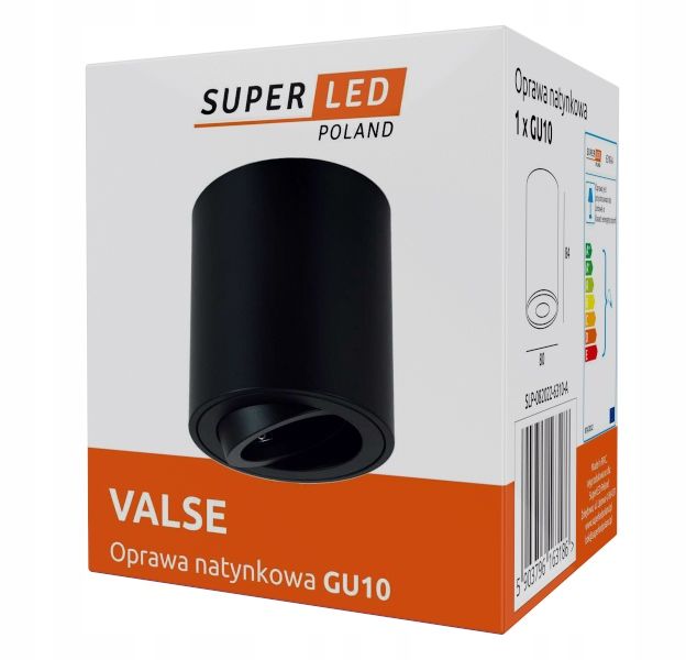 4x Oprawa sufitowa natynkowa SuperLED czarna