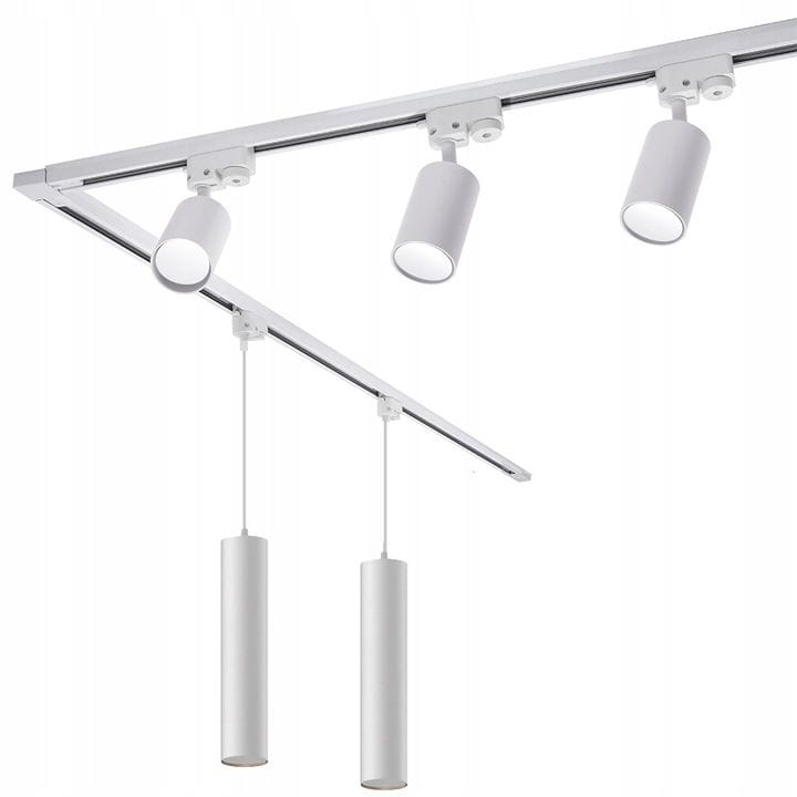 Zestaw szynowy Szynoprzewód 3m + 2x Lampa wisząca + 3x reflektor SuperLED