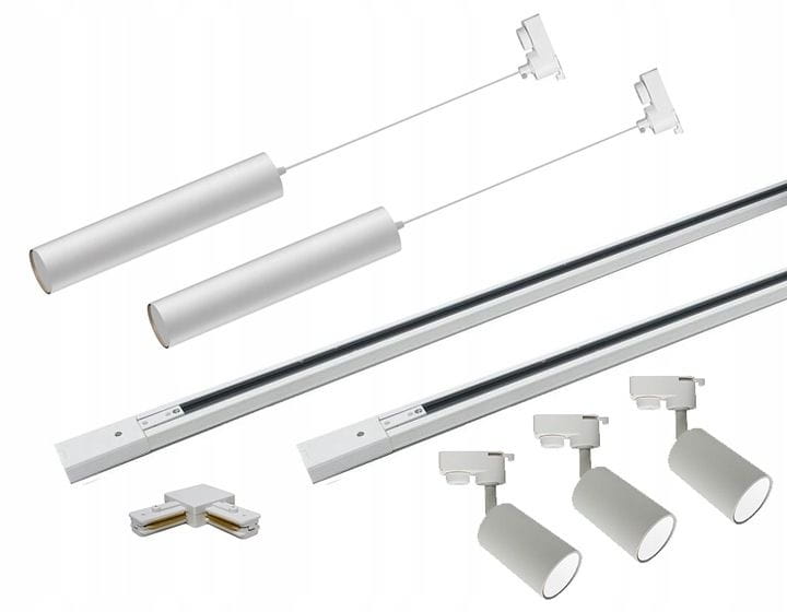 Zestaw szynowy Szynoprzewód 3m + 2x Lampa wisząca + 3x reflektor SuperLED