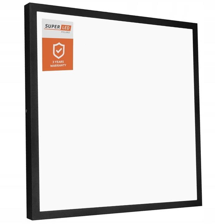 Panel LED natynkowy 40W czarny 60x60cm kwadrat neutralny