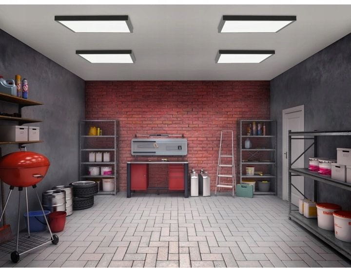 Panel LED natynkowy 40W czarny 60x60cm kwadrat neutralny