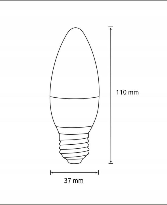 Żarówka LED E27 świeczka 8W 800lm biała ciepła CCD