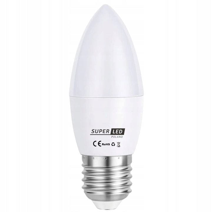 Żarówka LED E27 świeczka 8W 800lm biała neutralna CCD