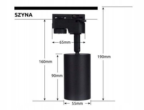 Zestaw Szynoprzewód Szyna 2m + 3x oprawa + 2x lampa wisząca GU10 LED