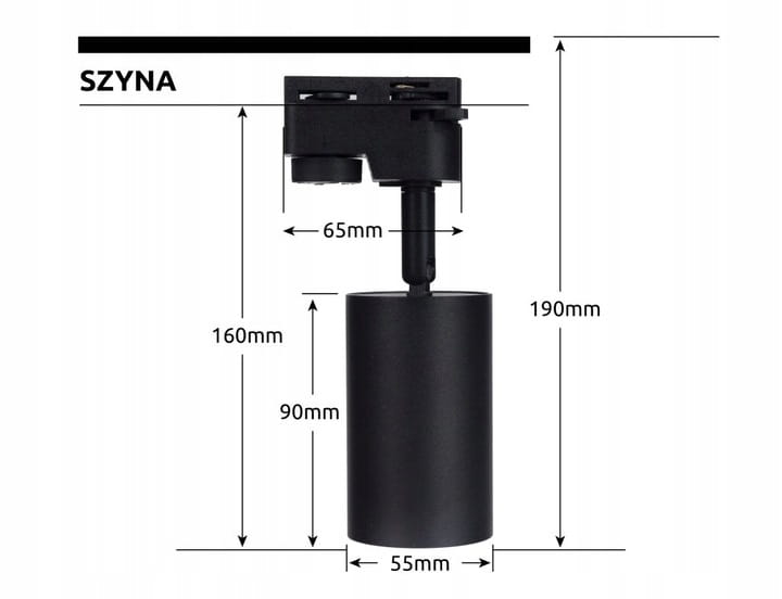 Zestaw Szynoprzewód Szyna 1m + 4x Lampa GU10 LED Oświetlenie szynowe