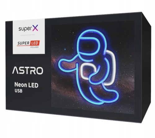Lampa Neon LED na ścianę Lampka nocna Astronauta USB 5V SuperLED