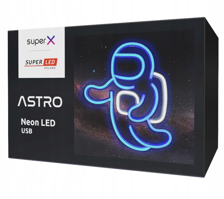 Lampa Neon LED na ścianę Lampka nocna Astronauta USB 5V SuperLED