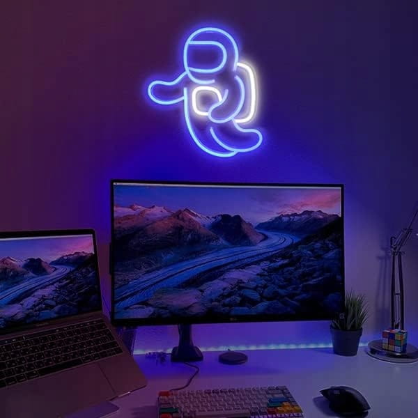 Lampa Neon LED na ścianę Lampka nocna Astronauta USB 5V SuperLED