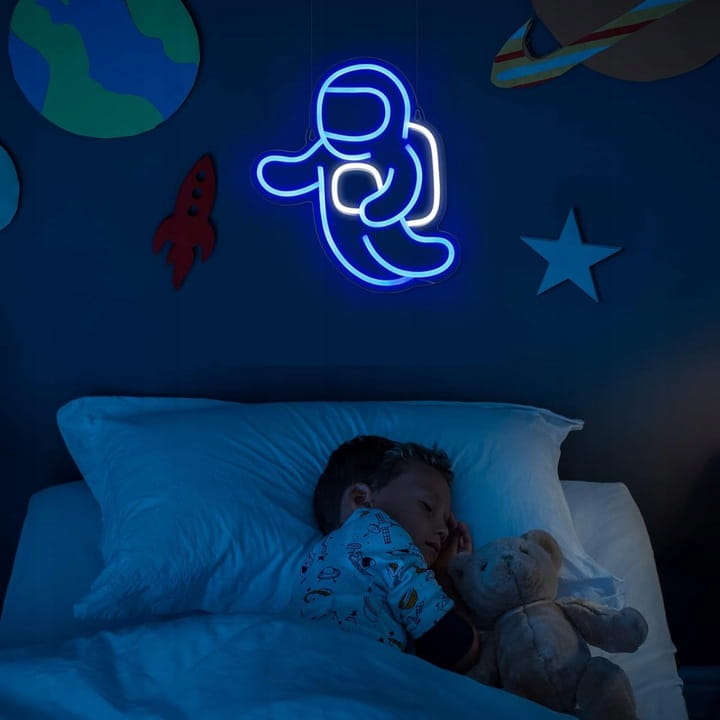 Lampa Neon LED na ścianę Lampka nocna Astronauta USB 5V SuperLED
