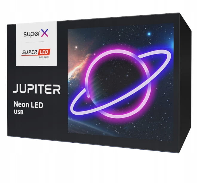 Lampa Neon LED na ścianę Lampka nocna Planeta Jupiter USB 5V SuperLED