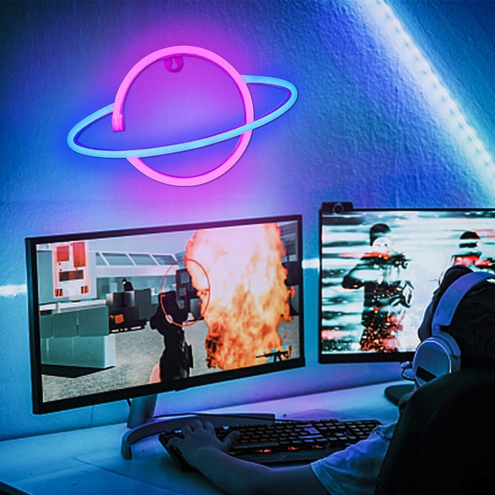 Lampa Neon LED na ścianę Lampka nocna Planeta Jupiter USB 5V SuperLED