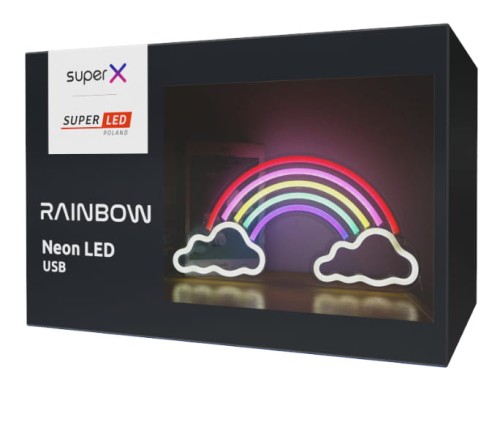 Lampa Neon LED na ścianę Lampka nocna Tęcza USB 5V SuperLED