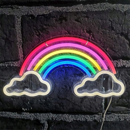 Lampa Neon LED na ścianę Lampka nocna Tęcza USB 5V SuperLED