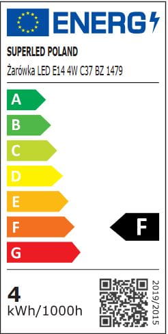 Żarówka LED E14 C37 4W SMD 400lm świeczka biała zimna NIE MRUGA