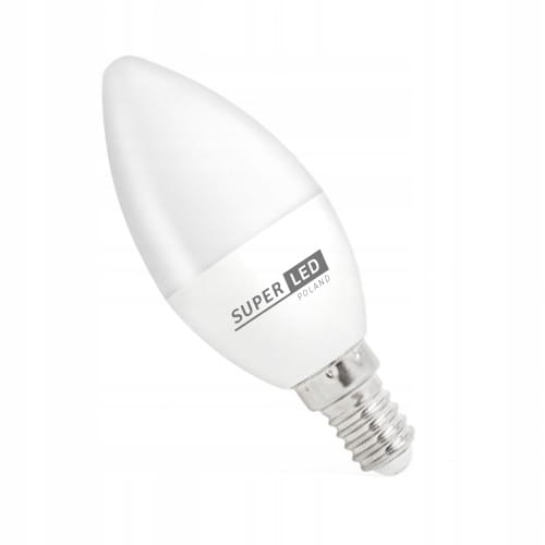 Żarówka LED E14 C37 4W SMD 400lm świeczka biała zimna NIE MRUGA