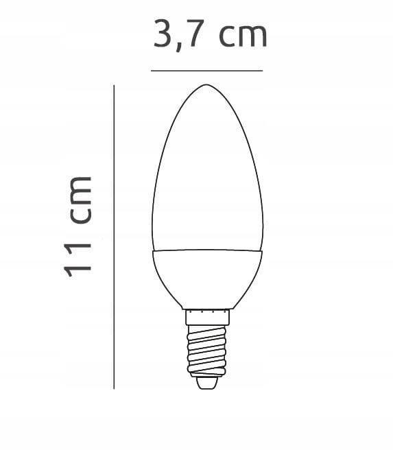 Żarówka LED E14 C37 4W SMD 400lm świeczka biała zimna NIE MRUGA