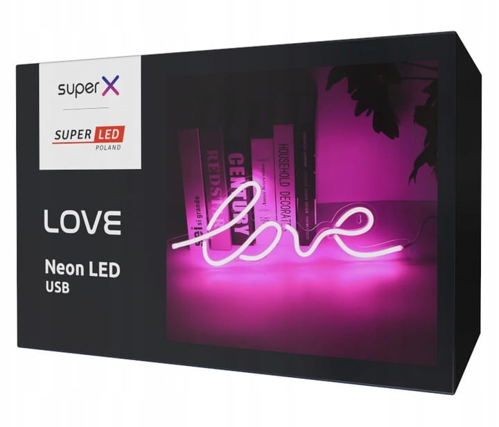 Lampa Neon LED na ścianę Lampka nocna Love USB 5V SuperLED