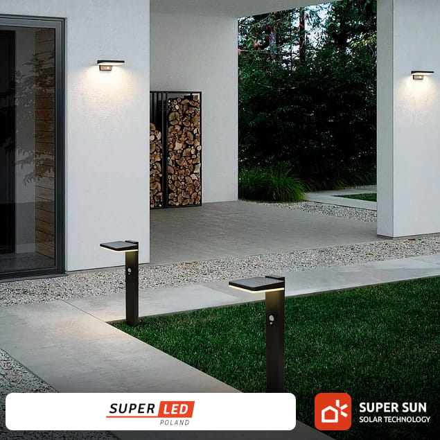 Lampa Solarna Kinkiet LED Czujnik Ruchu Zmierzchu SUPER MOCNY 600 lm