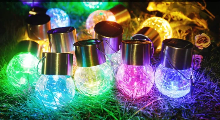 Lampa Ogrodowa LED Solarna Kula Wisząca Szklana Girlanda RGB SuperLED