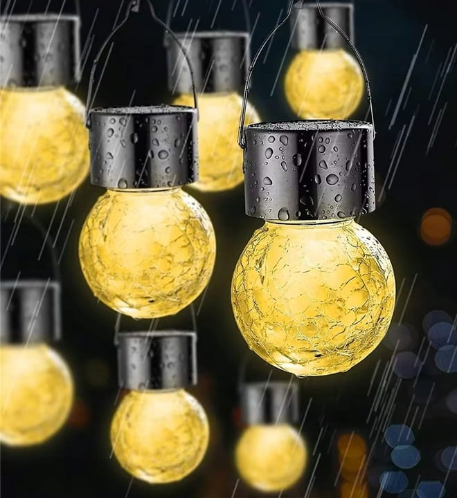 Lampa Ogrodowa LED Solarna Kula Wisząca Szklana Girlanda 3000K SuperLED