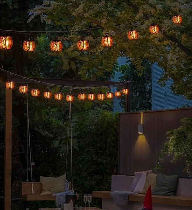 Girlanda solarna LED ogrodowa świetlna 20m + 20x LED płomień SuperLED